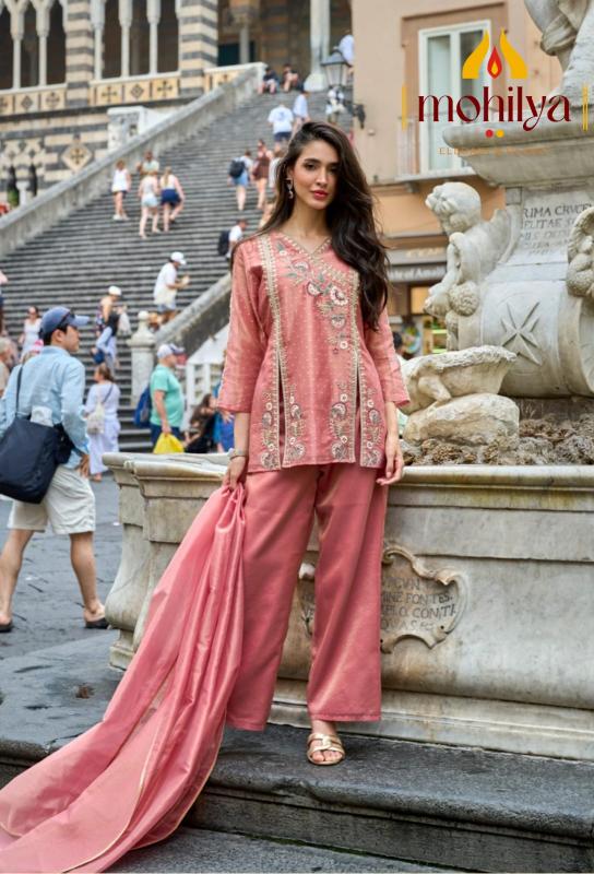 Mohilya 243 peach kurtis wholesale